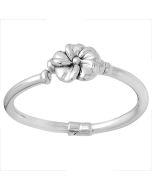 Floral Silver Bangle Bracelet DGB1006