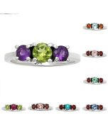 Natural Multi Stones Ring Size 5-9 DGR1122 R-1047, 5x5 mm