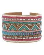 Wholesale Handmade Colorful Bohemian Boho Seed Bead Loom Bracelet, Ethnic Large Cuff Bracelets For Women FBR1004