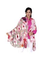 Wholesale Premium Quality Floral Printed Scarf Silk and Wool Mix Lightweight MSW104