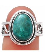 Azurite Chrysocolla Ring size-7 SDR215324 R-1255, 9x12 mm