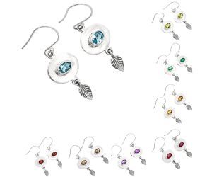 Natural Gemstones Oval Shape 925 Sterling Silver Earrings Jewelry E-1230 AGE1007, 4x6 mm