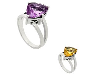 Natural Gemstones Fancy Shape 925 Sterling Silver Ring s.6-10 R-1019 AGR1004, 10x14 mm