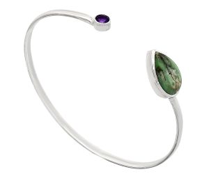 Utah Variscite and Amethyst Cuff Bangle Bracelet EXB01002 B-1004, 11x16 mm