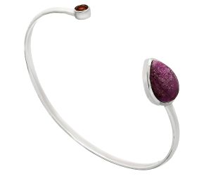 Pink Cobalt and Garnet Cuff Bangle Bracelet EXB01016 B-1004, 11x16 mm