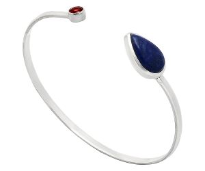 Lapis Lazuli and Garnet Cuff Bangle Bracelet EXB01024 B-1004, 10x16 mm