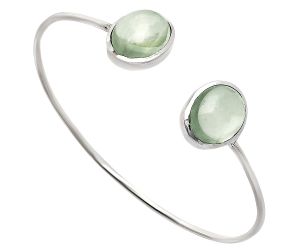 Prasiolite (Green Amethyst) Cab Cuff Bangle Bracelet EXB01075 B-1004, 12x16 mm