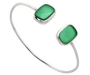 Green Onyx Cuff Bangle Bracelet EXB01076 B-1004, 10x14 mm