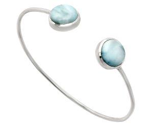 Larimar (Dominican Republic) Cuff Bangle Bracelet EXB01106 B-1004, 12x12 mm