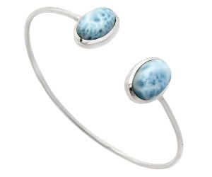 Larimar (Dominican Republic) Cuff Bangle Bracelet EXB01107 B-1004, 10x14 mm