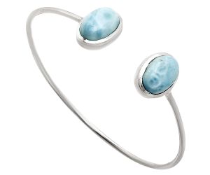 Larimar (Dominican Republic) Cuff Bangle Bracelet EXB01108 B-1004, 10x14 mm