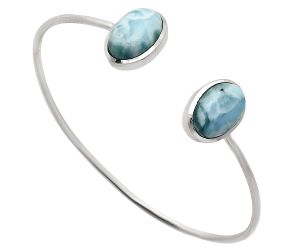 Larimar (Dominican Republic) Cuff Bangle Bracelet EXB01109 B-1004, 10x14 mm