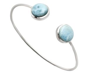 Larimar (Dominican Republic) Cuff Bangle Bracelet EXB01110 B-1004, 13x13 mm