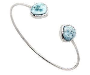 Larimar (Dominican Republic) Cuff Bangle Bracelet EXB01111 B-1004, 12x12 mm