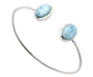 Larimar (Dominican Republic) Cuff Bangle Bracelet EXB01114 B-1004, 10x14 mm