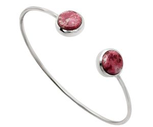 Pink Thulite Cuff Bangle Bracelet EXB01118 B-1004, 10x10 mm