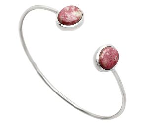 Pink Thulite Cuff Bangle Bracelet EXB01119 B-1004, 10x12 mm