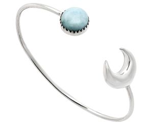 Crescent Moon - Larimar (Dominican Republic) Cuff Bangle Bracelet EXB01145 B-1046, 12x12 mm