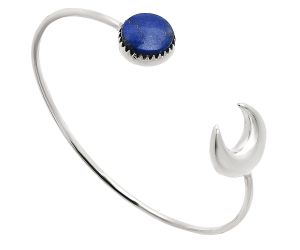 Crescent Moon - Lapis Lazuli Cuff Bangle Bracelet EXB01155 B-1046, 13x13 mm