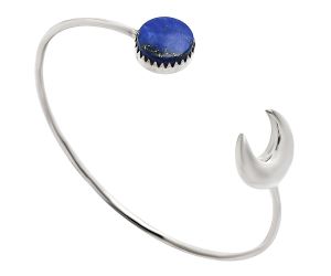 Crescent Moon - Lapis Lazuli Cuff Bangle Bracelet EXB01158 B-1046, 13x13 mm