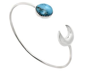 Crescent Moon - Natural Turquoise Morenci Mine Cuff Bangle Bracelet EXB01165 B-1046, 14x14 mm