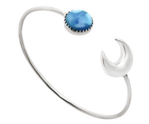 Crescent Moon - Sleeping Beauty Turquoise Cuff Bangle Bracelet EXB01173 B-1046, 12x12 mm