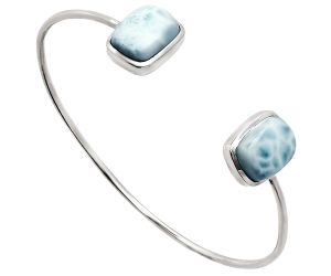 Larimar (Dominican Republic) Cuff Bangle Bracelet EXB01202 B-1004, 10x13 mm