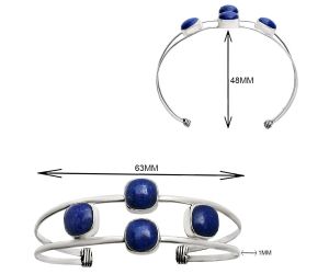 Lapis Lazuli Cuff Bangle Bracelet EXB01209 B-1047, 9x9 mm