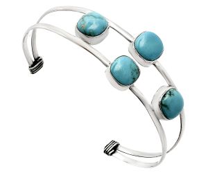 Sleeping Beauty Turquoise Cuff Bangle Bracelet EXB01214 B-1047, 9x9 mm