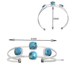 Sleeping Beauty Turquoise Cuff Bangle Bracelet EXB01215 B-1047, 9x9 mm