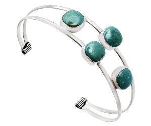 Natural Rare Turquoise Nevada Aztec Mt Cuff Bangle Bracelet EXB01216 B-1047, 9x9 mm