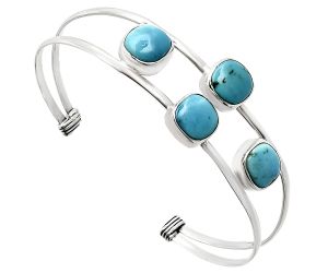 Sleeping Beauty Turquoise Cuff Bangle Bracelet EXB01217 B-1047, 9x9 mm