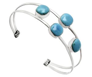 Sleeping Beauty Turquoise Cuff Bangle Bracelet EXB01218 B-1047, 9x9 mm