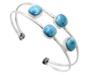 Sleeping Beauty Turquoise Cuff Bangle Bracelet EXB01221 B-1047, 9x9 mm