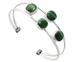 Malachite Eye Cuff Bangle Bracelet EXB01222 B-1047, 9x9 mm