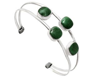 Malachite Eye Cuff Bangle Bracelet EXB01223 B-1047, 9x9 mm