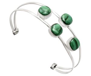 Malachite Eye Cuff Bangle Bracelet EXB01224 B-1047, 9x9 mm