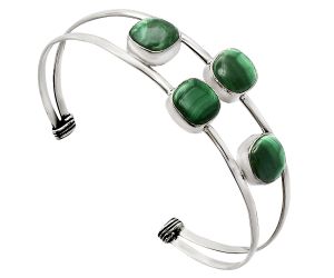 Malachite Eye Cuff Bangle Bracelet EXB01225 B-1047, 9x9 mm