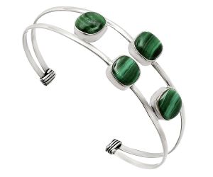 Malachite Eye Cuff Bangle Bracelet EXB01226 B-1047, 9x9 mm