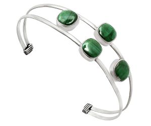 Malachite Eye Cuff Bangle Bracelet EXB01228 B-1047, 9x9 mm