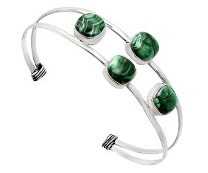 Malachite Eye Cuff Bangle Bracelet EXB01229 B-1047, 9x9 mm