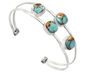 Spiny Oyster Turquoise Cuff Bangle Bracelet EXB01232 B-1047, 9x9 mm