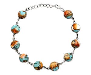 Spiny Oyster Turquoise Bracelet EXB01239 B-1001, 9x9 mm