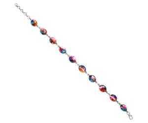 Kingman Orange Dahlia Turquoise Bracelet EXB01245 B-1001, 8x10 mm