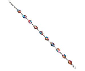 Kingman Pink Dahlia Turquoise Bracelet EXB01246 B-1001, 8x10 mm