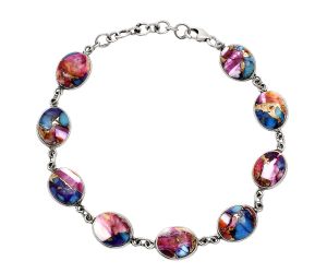 Kingman Pink Dahlia Turquoise Bracelet EXB01247 B-1001, 9x11 mm