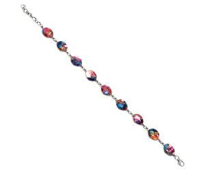 Kingman Pink Dahlia Turquoise Bracelet EXB01247 B-1001, 9x11 mm