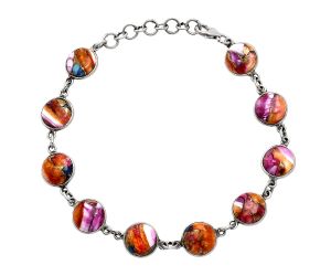 Kingman Orange Dahlia Turquoise Bracelet EXB01248 B-1001, 9x9 mm