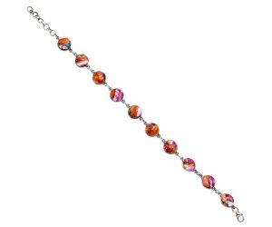 Kingman Orange Dahlia Turquoise Bracelet EXB01248 B-1001, 9x9 mm