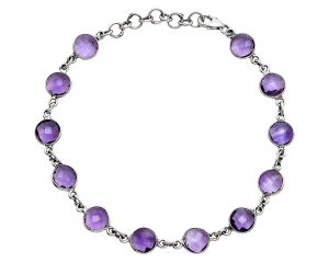 Amethyst Checker Briolette Bracelet EXB01262 B-1001, 7x7 mm